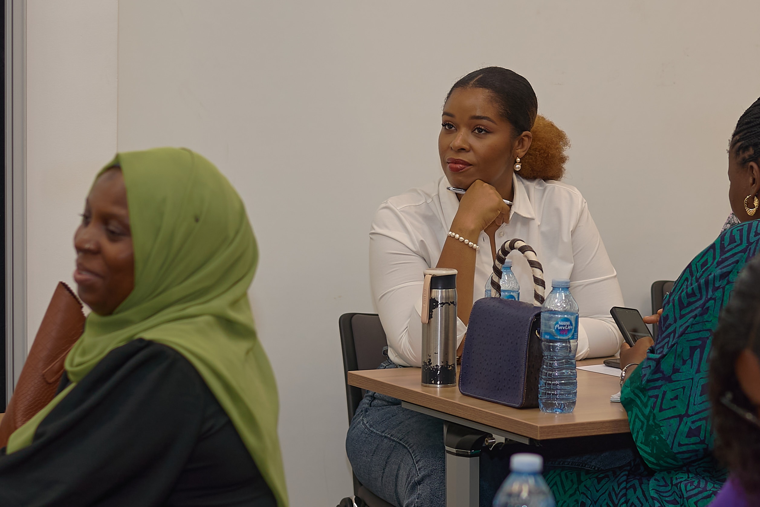 Delegates seated at a table during an IDAN session