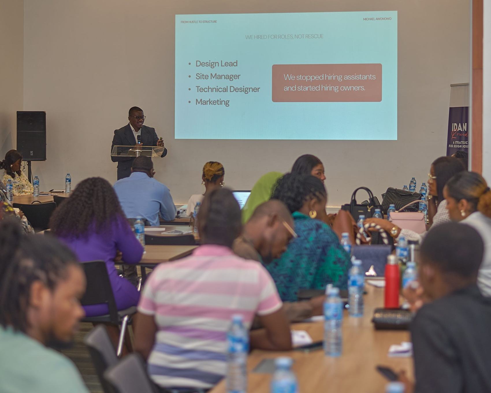 Members and allied professionals at an IDAN session